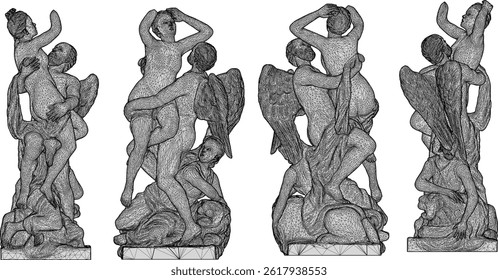 sketch vector illustration design sclupture statue classic vintage ethnic european roman greek