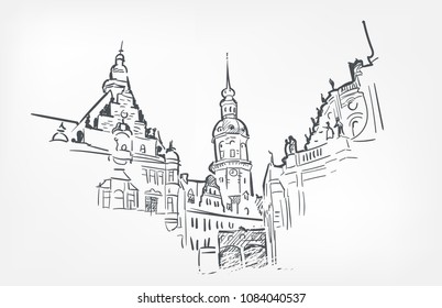 sketch vector illustration Dresden