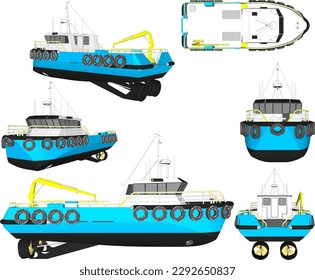 Skizze, Vektorgrafik von Fisch-Finder-Angelkähne