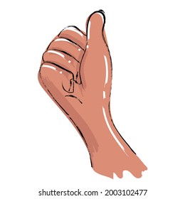 sketch vector illustration hand gesture. fist, finger pointing, thumbs up, pinch