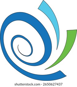 sketch vector illustration icon logo symbol design spiral circle abstract modern as mascot technology company