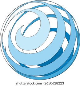 sketch vector illustration icon logo symbol design spiral circle abstract modern as mascot technology company