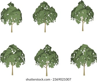 Sketch vector illustration low poly tree cartoon design for designers