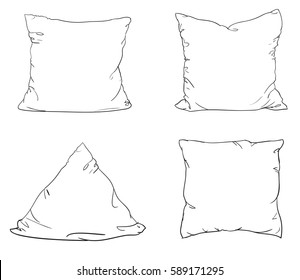 sketch vector illustration of pillow