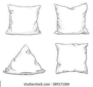sketch vector illustration of pillow