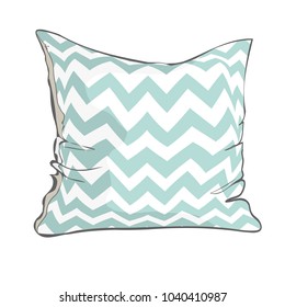 sketch vector illustration of pillow, art, pillow isolated, white pillow, bed pillow