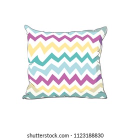 sketch vector illustration of pillow, art, pillow isolated, white pillow, bed pillow