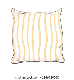 sketch vector illustration of pillow, art, pillow isolated, white pillow, bed pillow