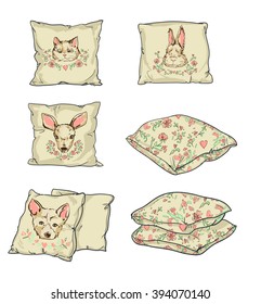 Sketch Vector Illustration Pillow Art Pillow Stock Vector (Royalty Free ...