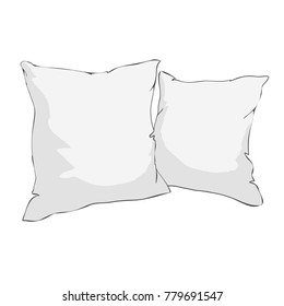 sketch vector illustration of pillow, art, pillow isolated