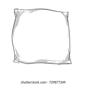 sketch vector illustration pillow, hand drawn white pillow