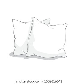 sketch vector illustration of pillow isolated on white background