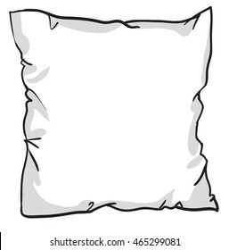 sketch vector illustration of pillow, pillow isolated, white pillow