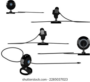 ilustración vectorial de esbozo de la cámara web portátil mini cctv