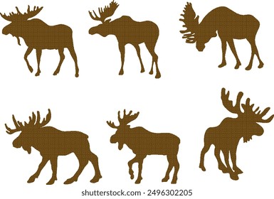 Sketch vector illustration silhouette design animal image of deer with artistic long antlers