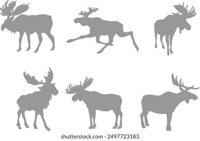 Sketch vector illustration silhouette design animal image of deer with artistic long antlers