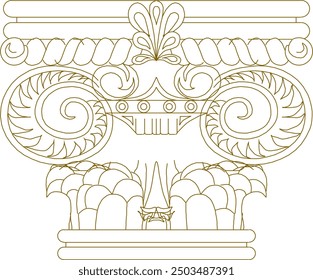 Sketch Ilustración vectorial silueta detalle de diseño ornamento decoración clásico antiguo vintage étnico europeo romano griego