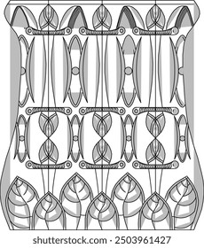 Sketch Ilustración vectorial silueta detalle de diseño ornamento decoración clásico antiguo vintage étnico europeo romano griego