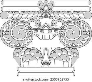 Sketch Ilustración vectorial silueta detalle de diseño ornamento decoración clásico antiguo vintage étnico europeo romano griego