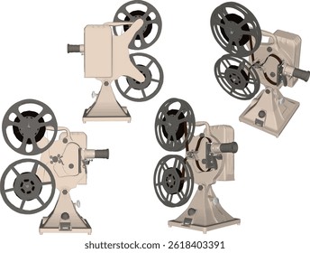 sketch vector illustration silhouette design old classic vintage projector camera old-time cinema building