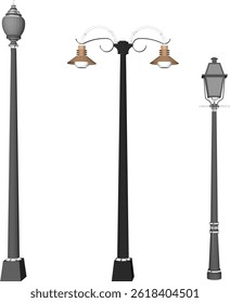 sketch vector illustration silhouette design classic vintage city park lamp ethnic europe