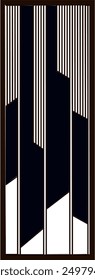 Sketch vector illustration silhouette drawing design detail interior wardrobe partition baground pattern modern abstract geometry