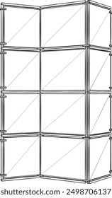 Sketch vector illustration, silhouette drawing, detailed design of interior wardrobe partition, geometric pattern background