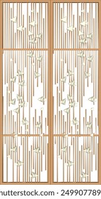 Sketch vector illustration, silhouette drawing, detailed design of interior wardrobe partition, geometric pattern background