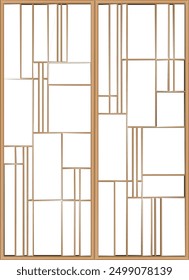 Sketch vector illustration, silhouette drawing, detailed design of interior wardrobe partition, geometric pattern background