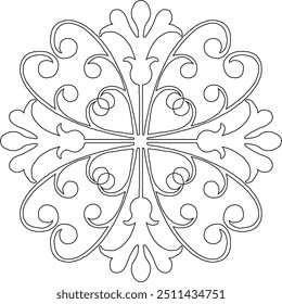 Sketch vector illustration silhouette drawing ornament relief icon logo symbol classic vintage ethnic floral traditional