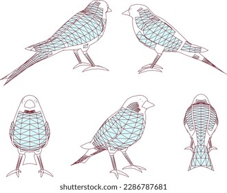 dibujo de la ilustración vectorial de un pequeño ave en la naturaleza