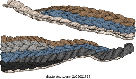 sketch vector illustration of unique classic vintage ethnic traditional woven rope decoration design