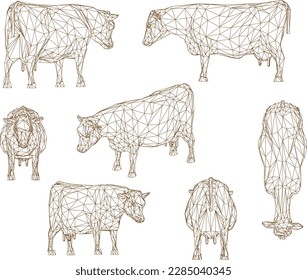 ilustración vectorial de esbozo de una vaca toro salvaje marrón en la naturaleza 