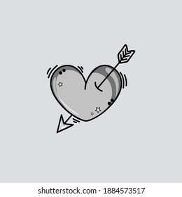 icono de esbozo de corazón lineal vectorial
