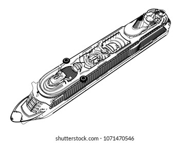 sketch of a vector liner cruise