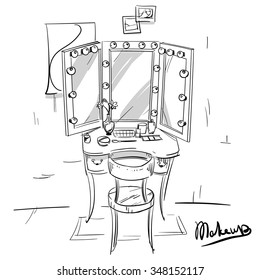 Sketch vector make up room