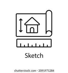 Esbozar icono de contorno vectorial para web aislada en fondo blanco archivo EPS 10