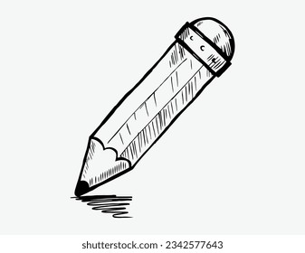 Sketch vector of pencil in doodle style, vector illustration
