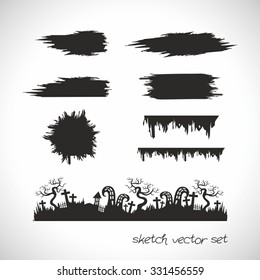 Sketch vector set, poster elements