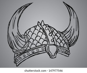 sketch viking helmet