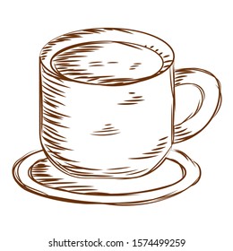 Sketch of a vintage coffee cup - Vectro illustration design