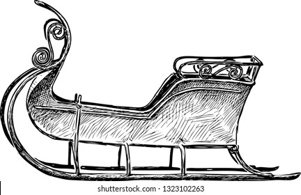 Sketch Of A Vintage Sleigh