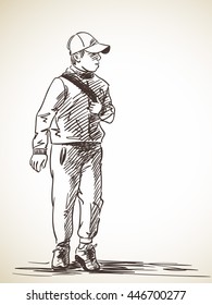 22,950 Walking people sketch vector Images, Stock Photos & Vectors ...