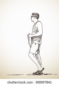 Esbozo de la joven caminante Hand ilustración