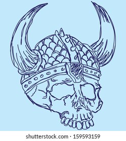 sketch warrior skull
