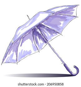 Sketch watercolor hand draw open umbrella