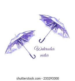 Sketch watercolor hand draw open umbrella