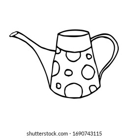 Zeichnung einer Wasserdose. Vektorillustration handgezeichnet Element für Design. Rutschgartenwerkzeug für die Bewässerung.