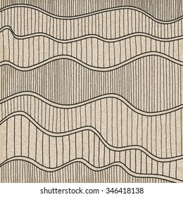 Sketch Wave Abstract Background. Doodle Pattern. Vector Illustration.