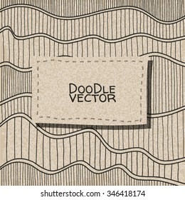 Sketch Wave Abstract Background. Doodle Pattern. Vector Illustration.